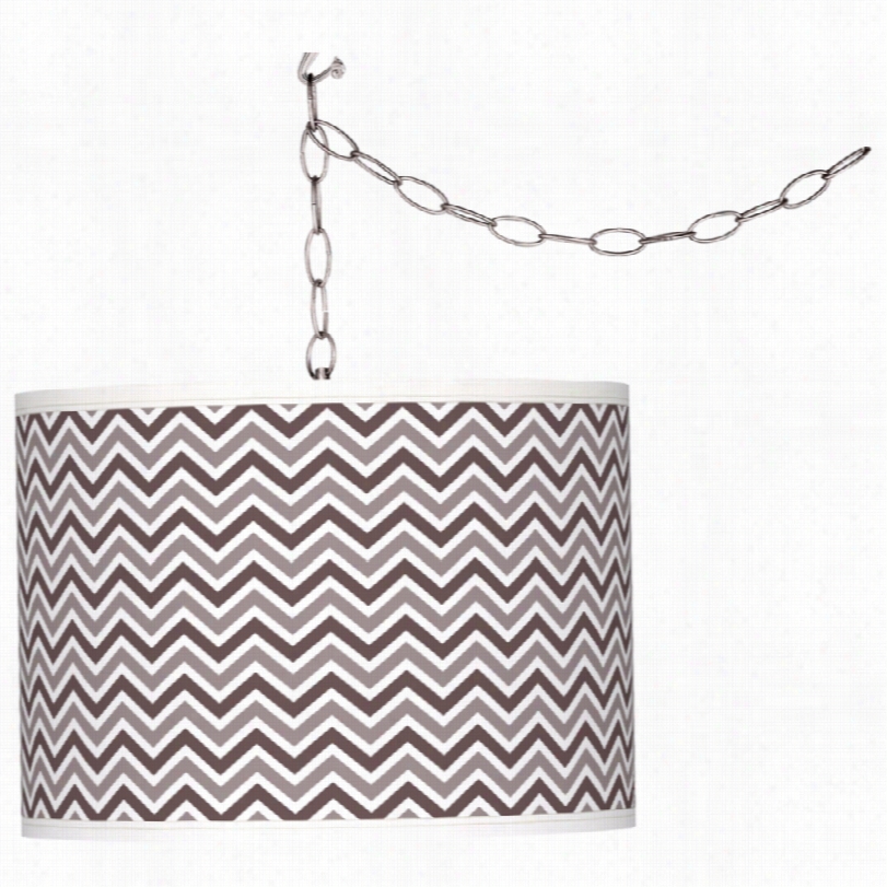 Contemporary Deepest Ma Uve Narrow Zig Zag Shade Silver Plug-in Pendant