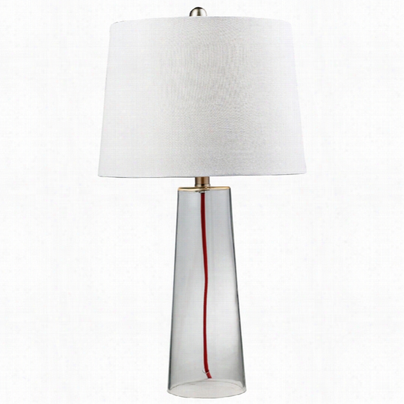 Contemporary Dimond Graphic Red String Cler Glass 26-inch-h Food Lamp