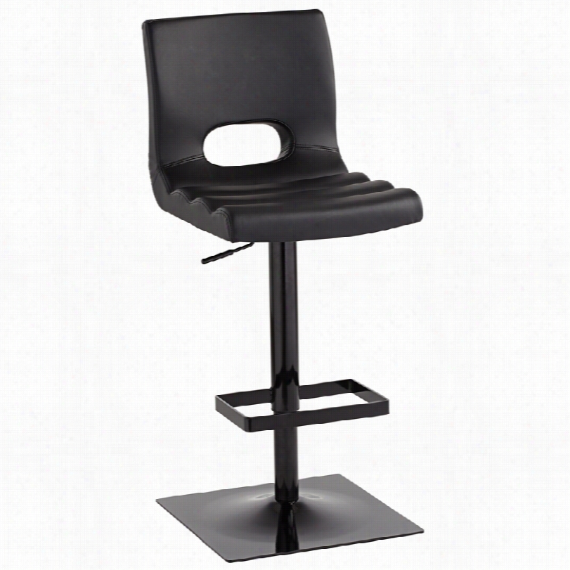 Contemporary Donovan Blackk Faux Leathe R Swiveling Adjustablee Barstool