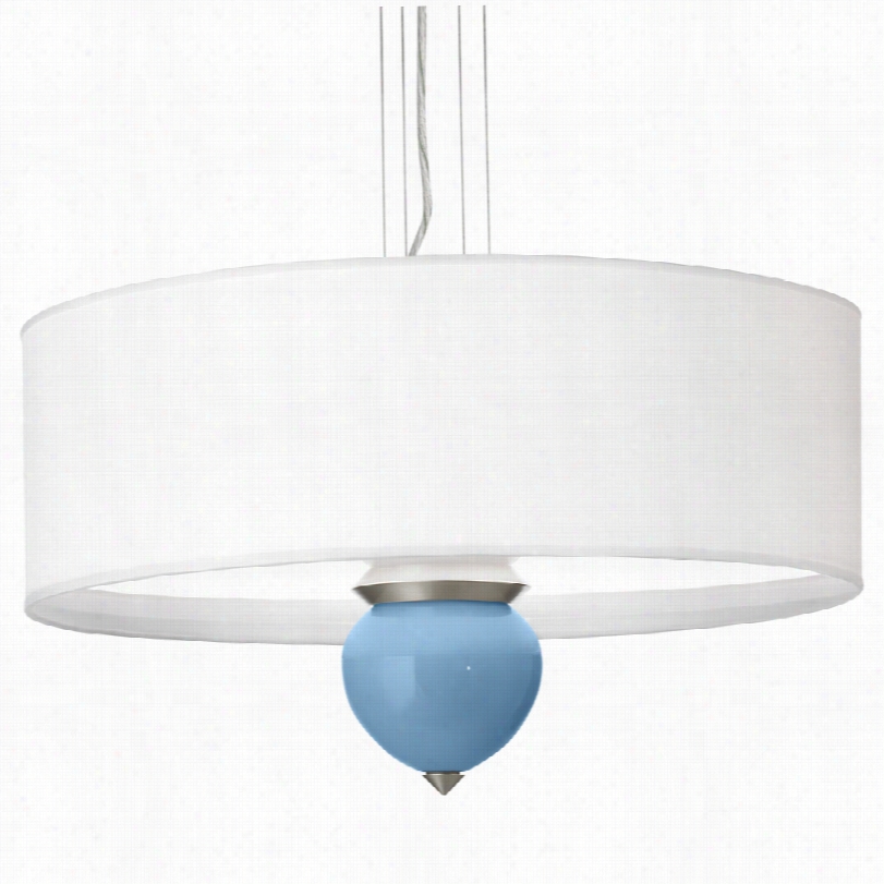 Contemporary Dusk Blue Cleo Glass 24-inch-wp Endant Chandelier