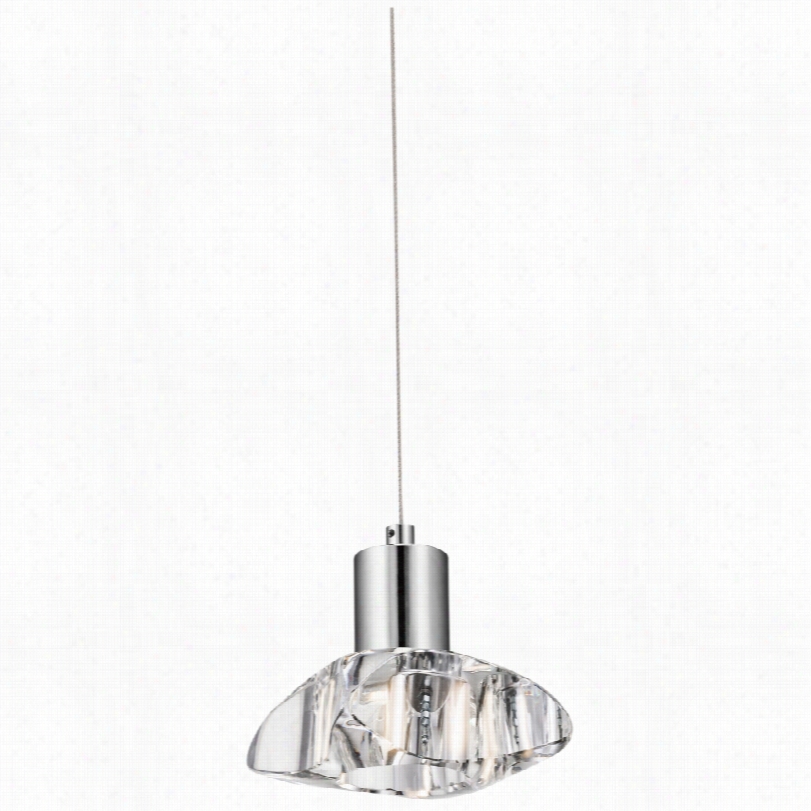 Contemporary Elan Renzu Chrome And Crstal Led 5-inch-w Mini Pendant