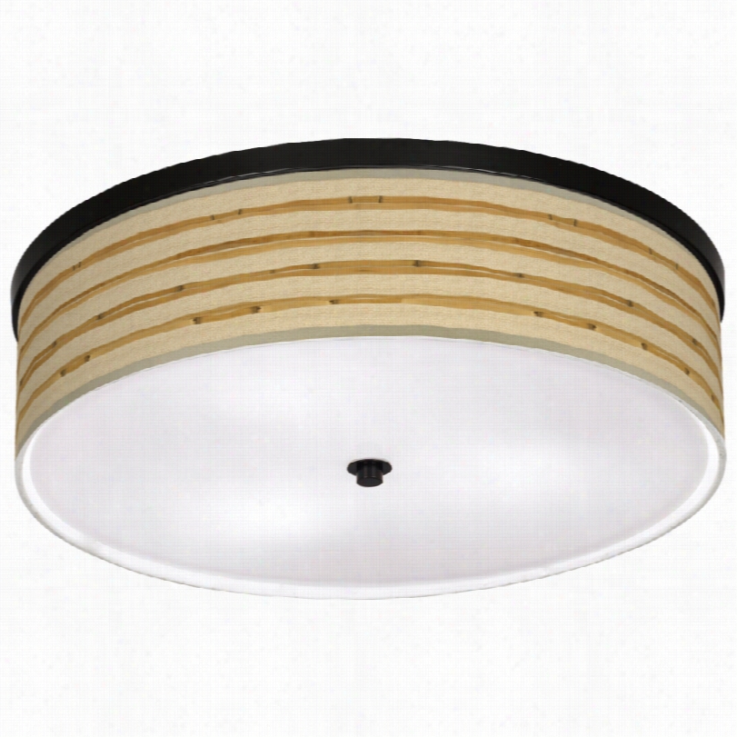 Contemporary Energy Efficient Bamboo Wrap Cfl Bronze Ceiling Light