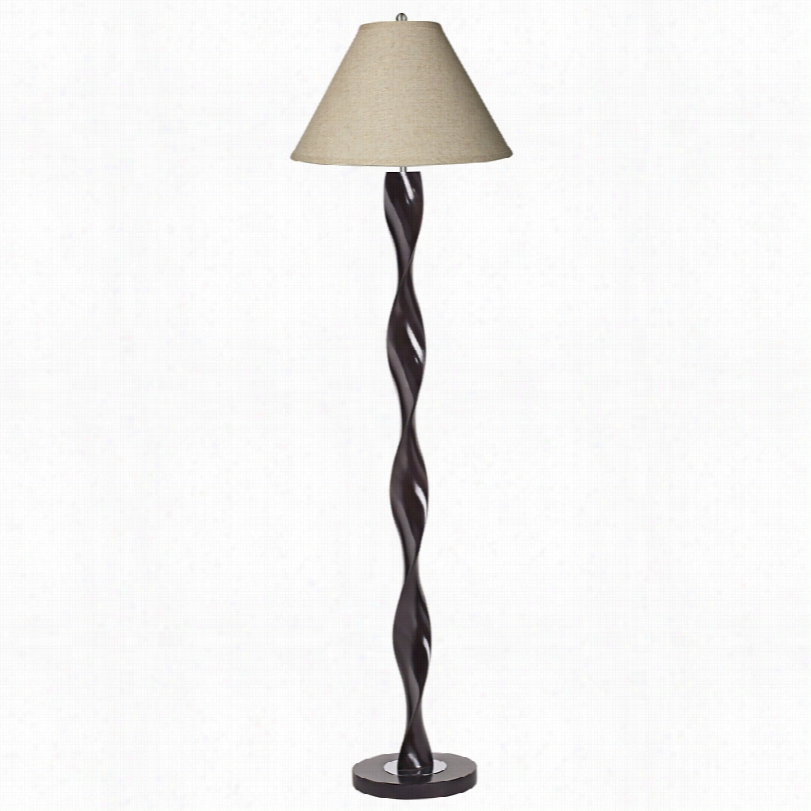 Cotemporary Fine Bur Lap Empire Twist Floor Lamp