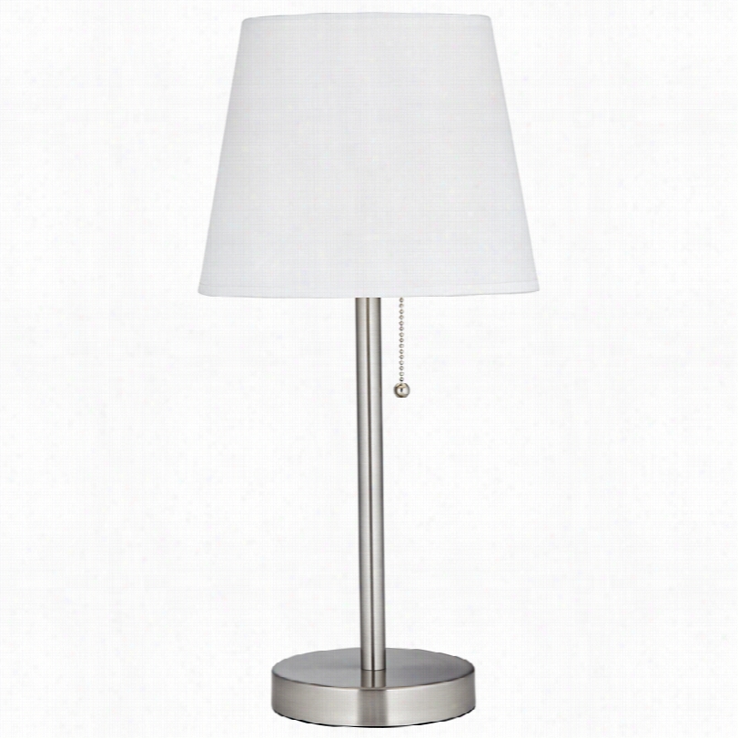 Contemporary Flesner Brushed Steel 20-inch-h Tabl Lamp With Usb Port