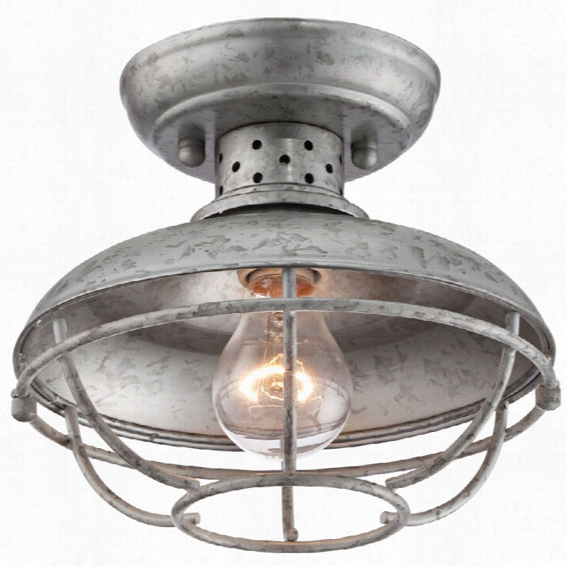 Contemporray Franklin Park 8 1/2-inch-w Galvanized Outdoor Ceiling Light