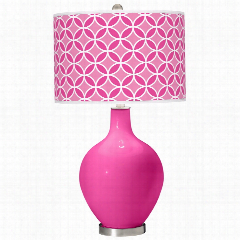 Contemporary Fuchsia Steel With Circle Rings Shae Modern O Vo Table Lamp