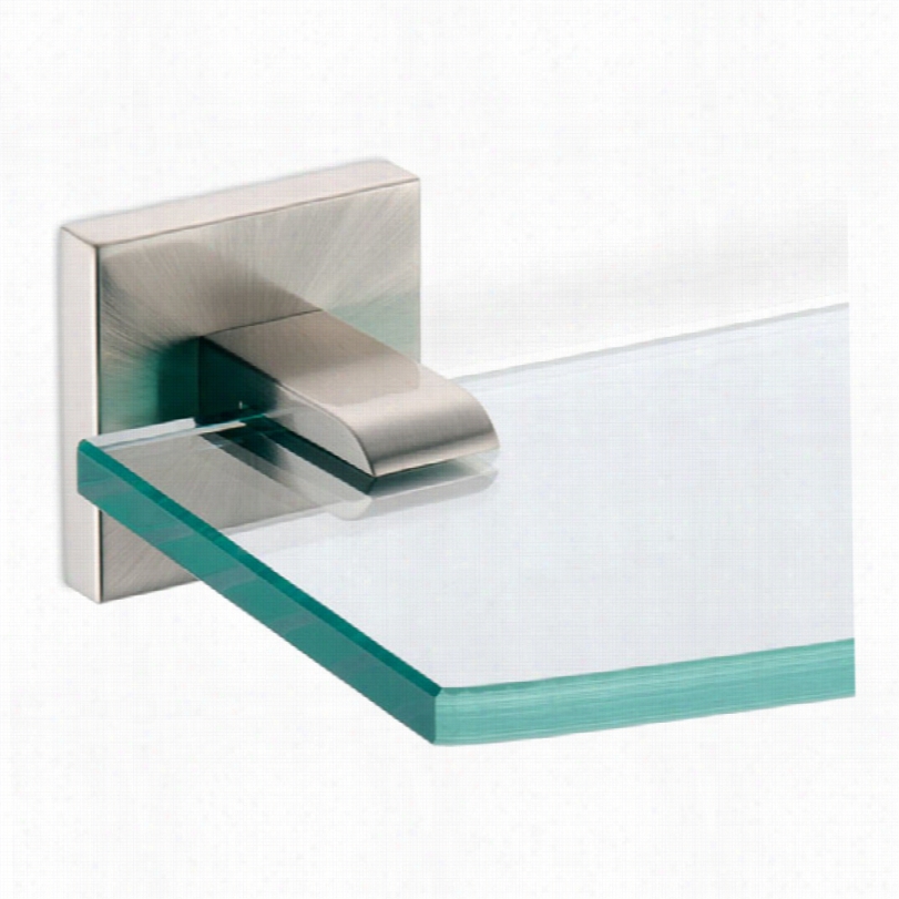 Contemporary Gatco Elevate Modern Satin Nickel Tempered Glas Shelf
