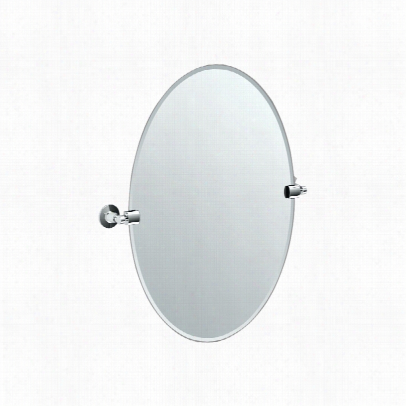 Contemporary Gayco Max  Oval Chrome Wall Mirror-23 1/2x26 1/2