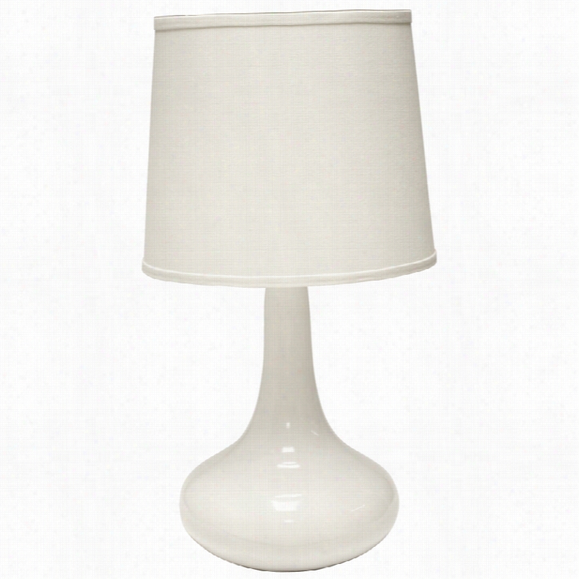 Contemporary Gene Ceramic White Teardrop Haeger Potterirs Table Lamp