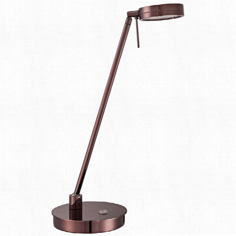 Contemporary G Eorg Ekovacs Chocolate Chrome M Odern 19-inch-h Desk Lamp