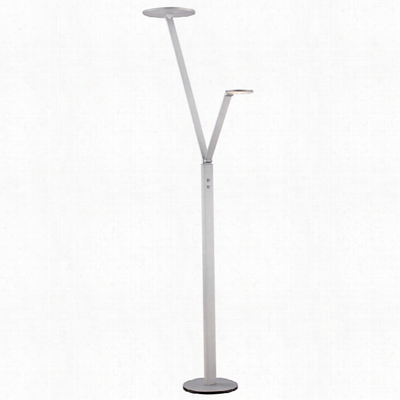 Contemporary George Kovacs Modern Chiseled Nickel Led Task Overthrow Lamp