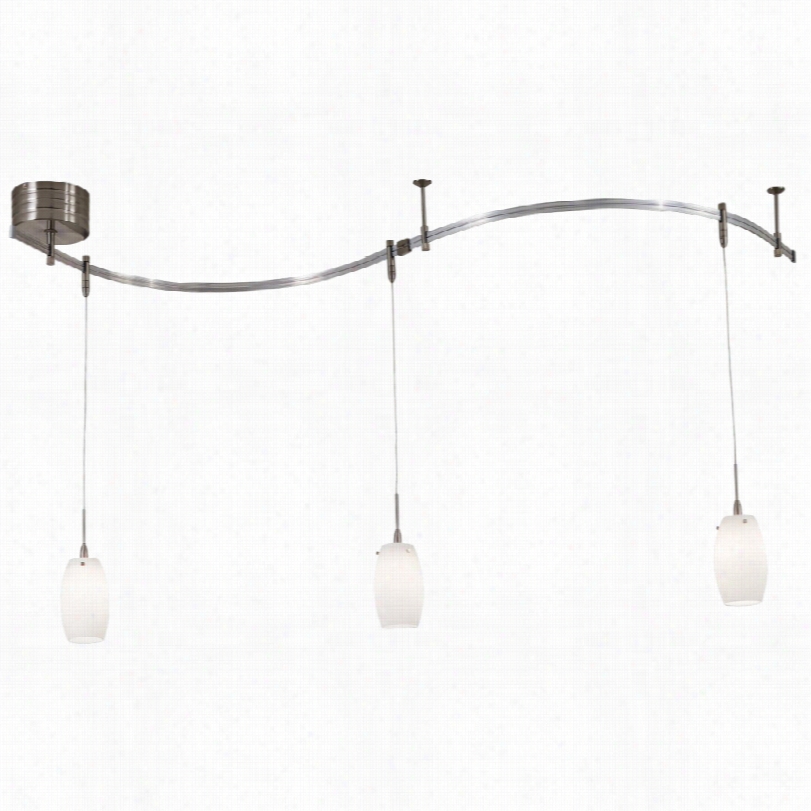 Contemporary George Koavcs Opal Pendant Brushed Nickel 3-light Track Kit