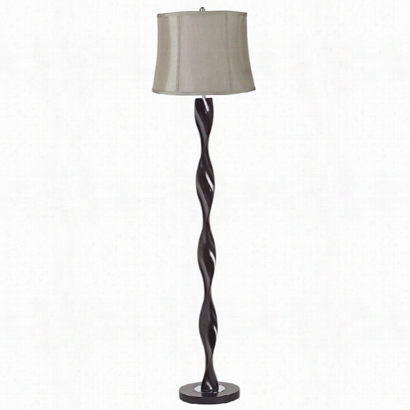 Contemporary Gray Twist Floor Lamp