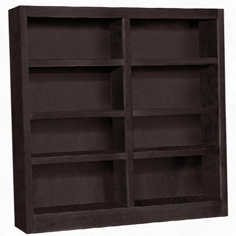 Contemporary Grundy Espresso Double-wide 8-shelf Bookcase