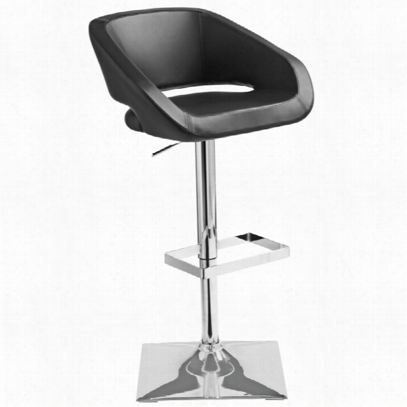 Contemporary Gustavo Chrome And Black Sunpan Modernn Barstool