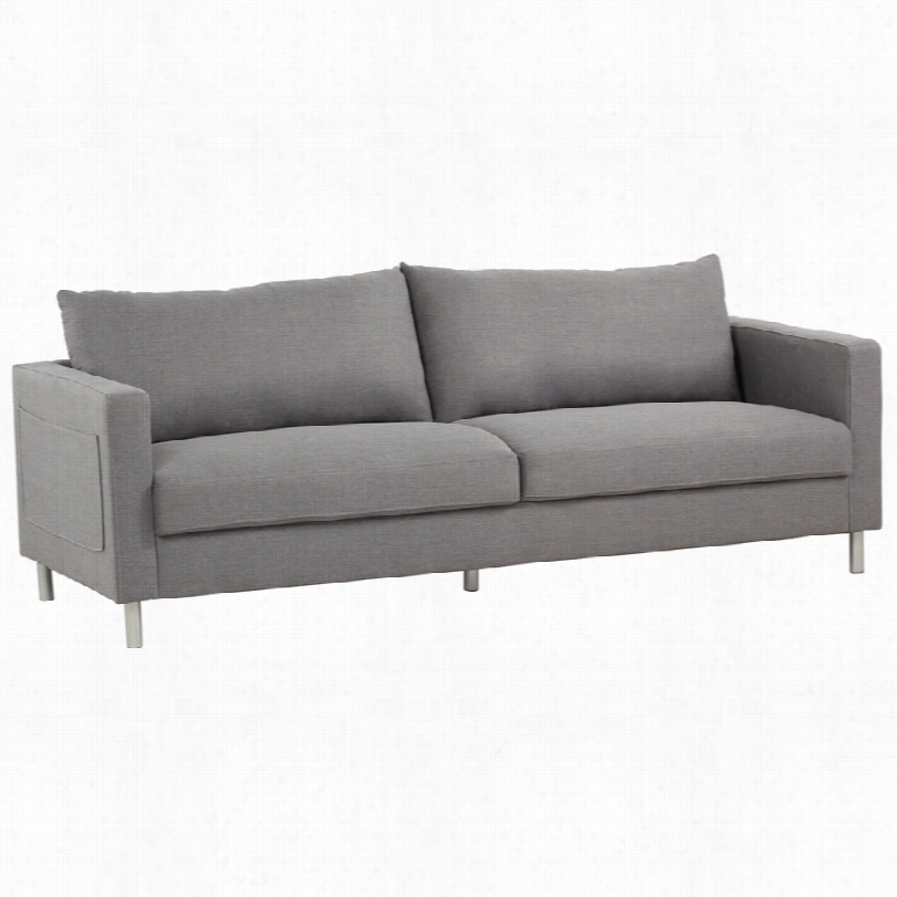 Contemporary Haliey Gray Upholstery 84-inch-w 3-seater Sofa