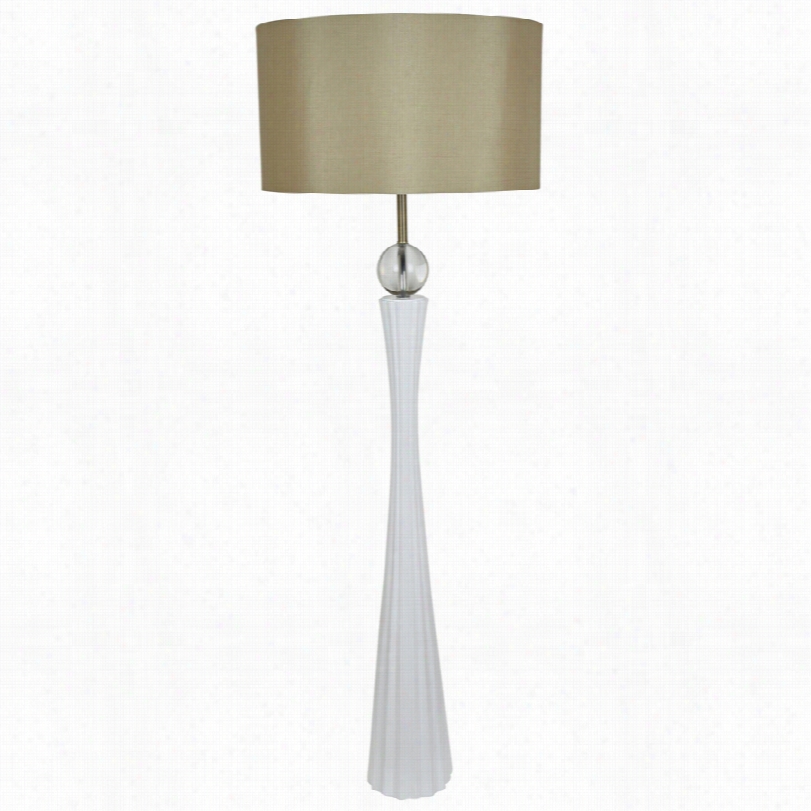 Contemporary Hrley Modern White Floor Lamp With Crystal Font