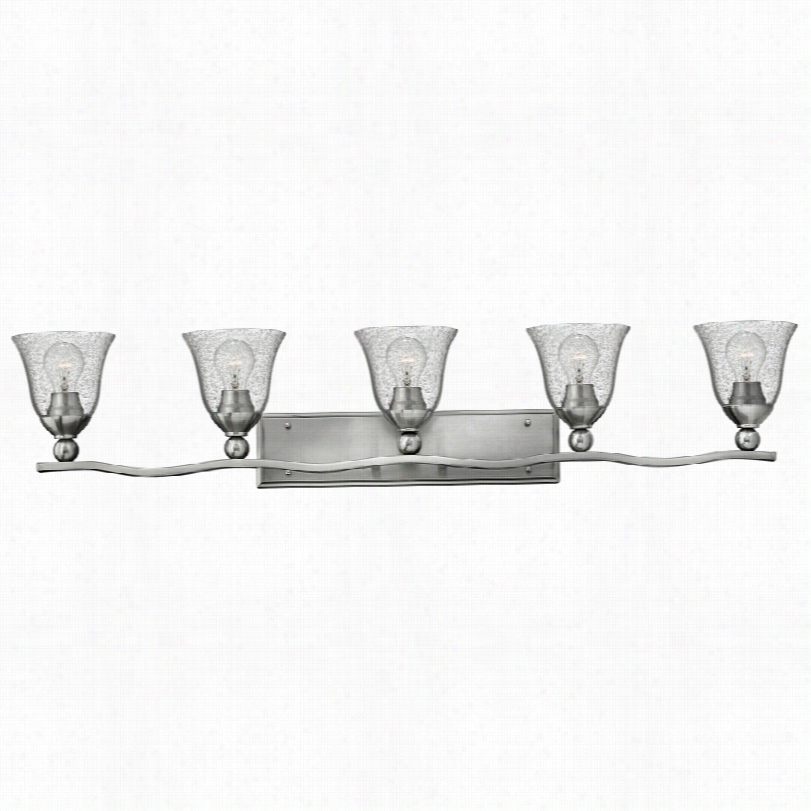 Contemporary Hinkley Bolla Brushed Nickel 5-light Bath Light