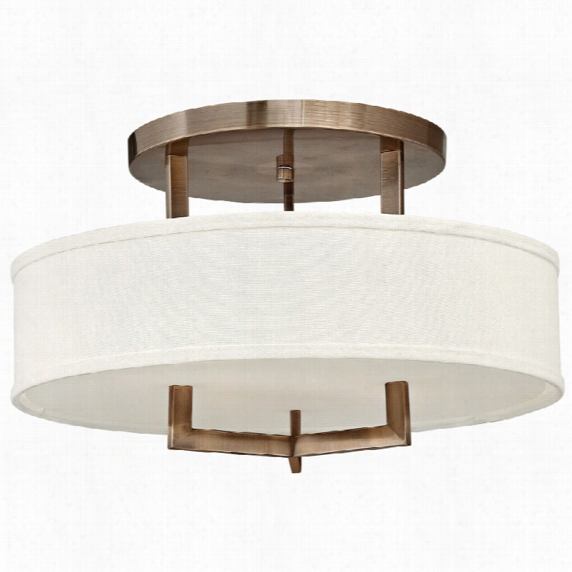 Contemporary Hinkle Hampton 20"" Wide Brushed Brone Ceiling Light