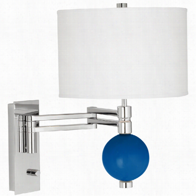 Contemporary Hyper Blue Niko 18-inch-h Swing Arm Wall  Lamp