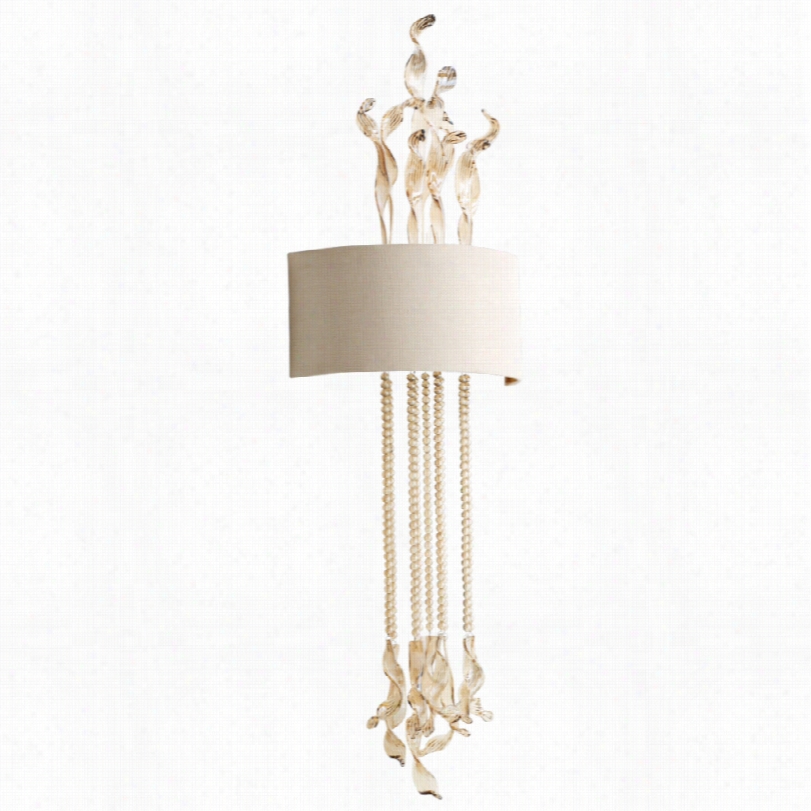 Contemporary Islet Cognac Glas S And Crem Wall Sconce