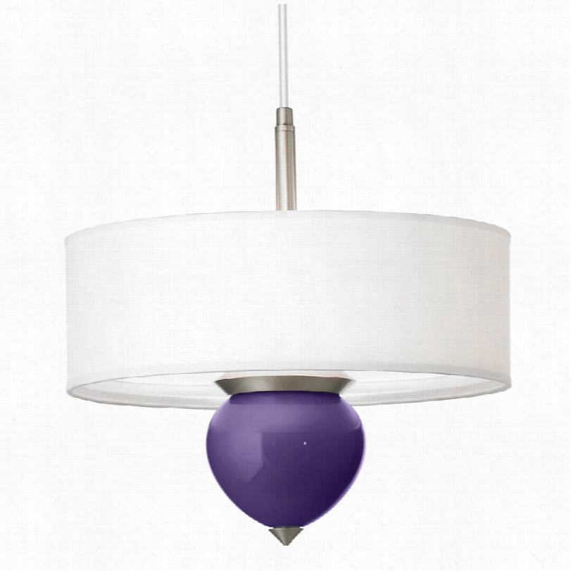 Contemporary Izmir Purple Cleo Glass 16-inch-w Pendant Chandelie