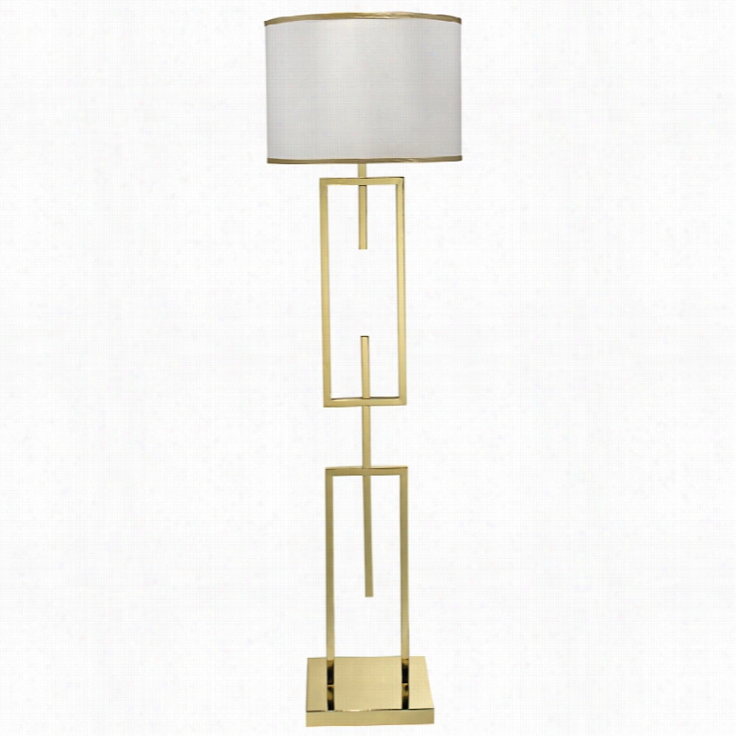 Contemporary Jamie Young Arma Polished Brass Modern Metla Floor Lamp
