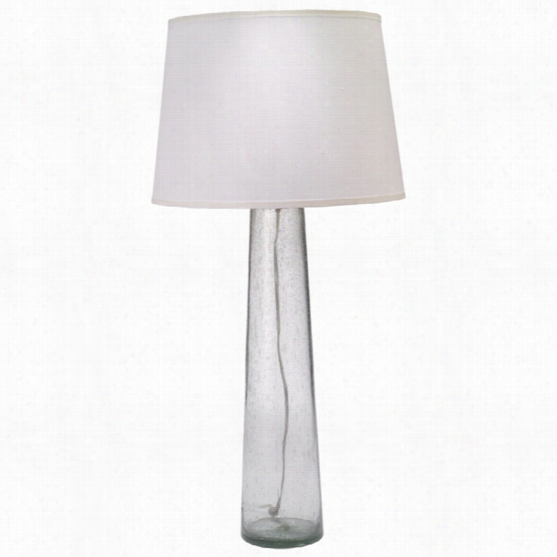 Contemporary Jamie Young Pure Shade Pillar Seeded Glass Tab1e Lamp