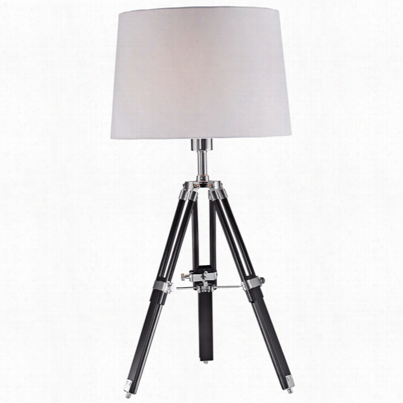 Contemporary Jiordano Tripd Black With White Lite Source Table Lamp