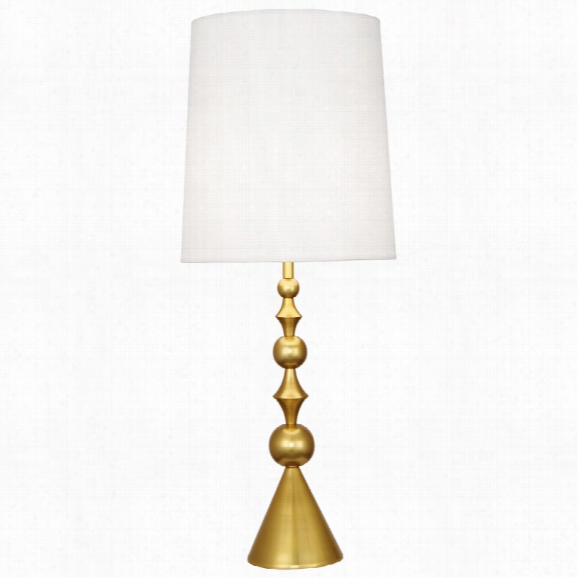 Contemporary Jonathan Adlerh Arlequin Brass 373 /4-inch-h T Able Lamp