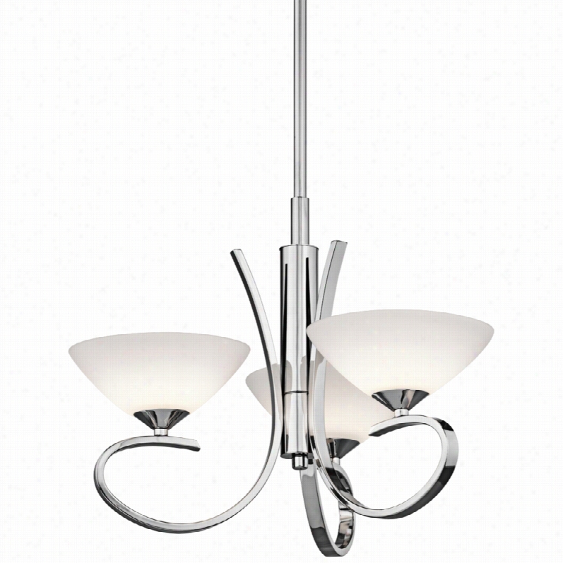 Contemporary Kichler Chrome With Opal Glass 18-inch-w Chandelier