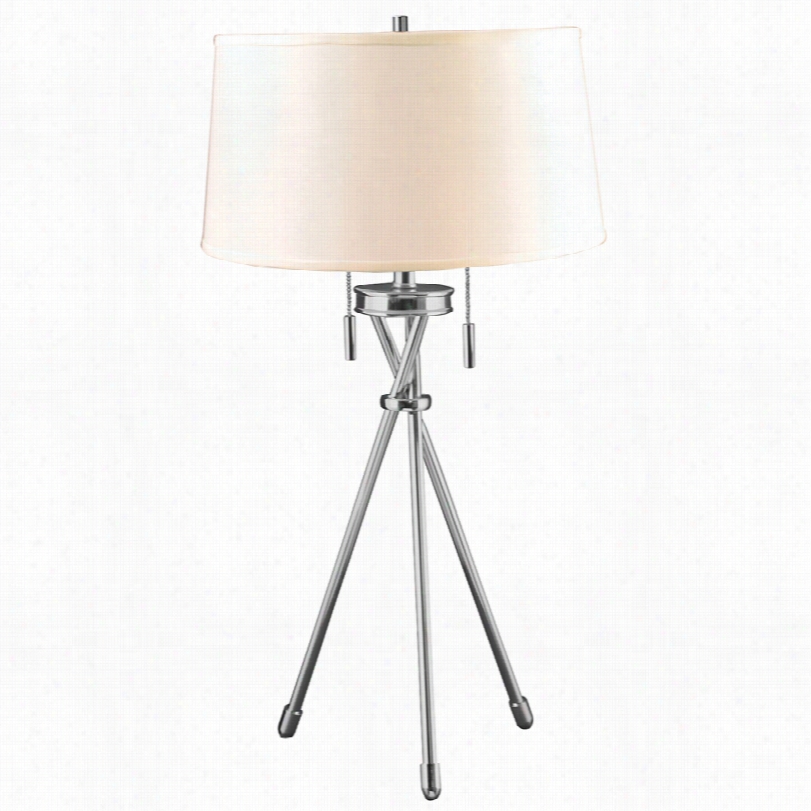 Contemporary Kimberly Polished Nickel Trpiod 30-inch-h Table Lamp