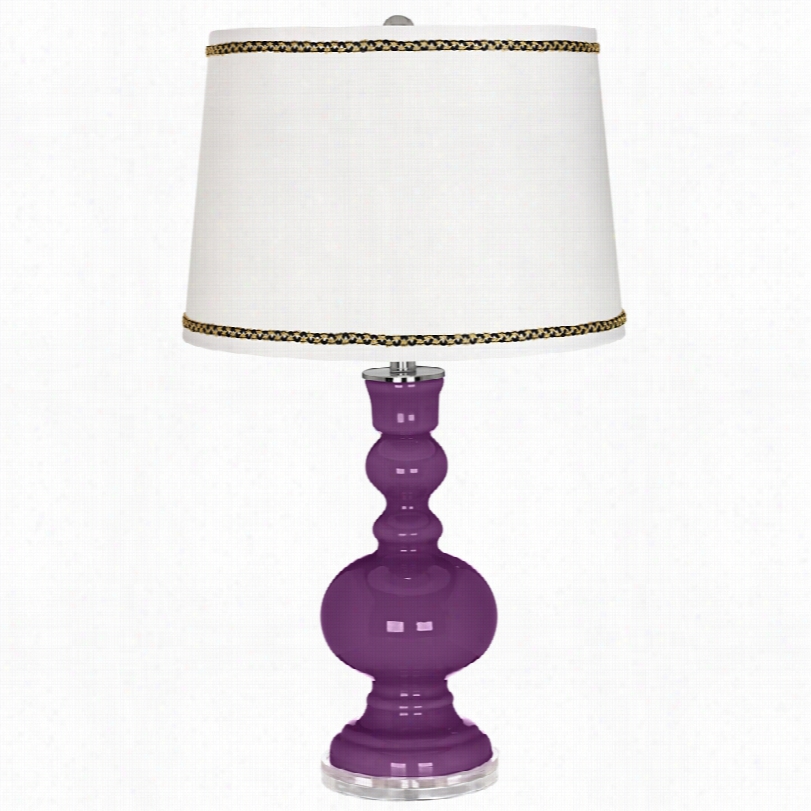 Contemporary Kimono Violet Apothecary Able Lamp With Ric-rac Trim