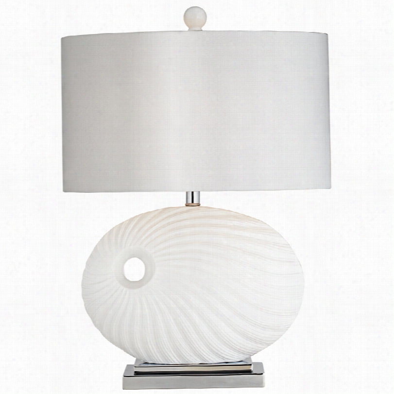 Contemporary La Mar Modrn Whiite Cera Mic 24 1/2-inch-h Table Lamp