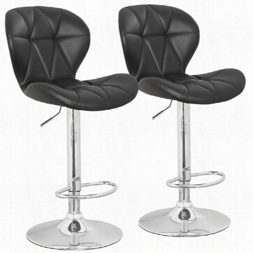 Contemporary Leick Classic Clamshell Black Adju Stable Set Of 2b Arstool