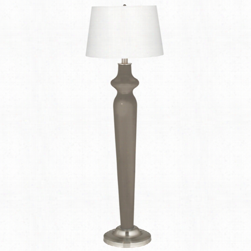 Contemporary Lido Backdrop Grayy Satin Whiite Shade Color  Plusfloor Lamp