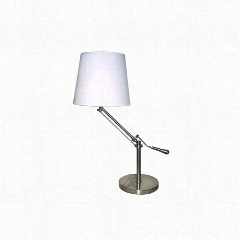 Contemporary Lindale Brushed Nickel With White Adjustable Desk Lamp