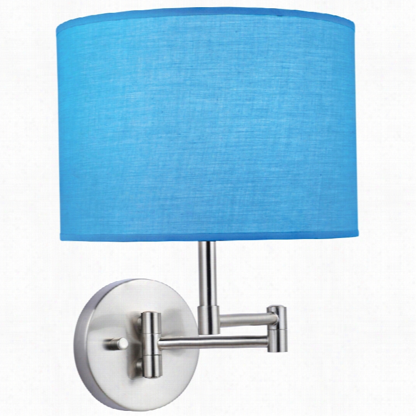 Contemprary Lite Source Kasej Azure Shade Polished Steel Walllamp