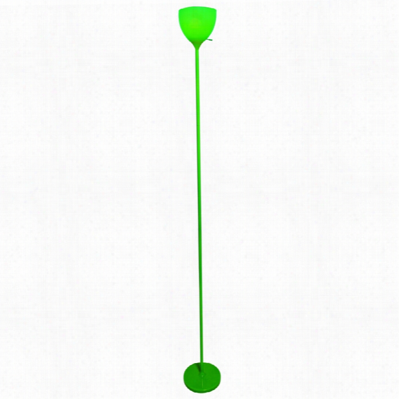 Contemporary Lite Cause Terran Green Metal Torchiere Floor Lamp