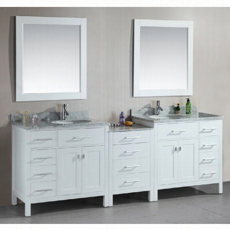 Contemporay London Marble White 92-inch-w Double Si Nk Vanity