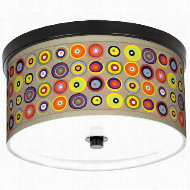 Contemporary Marbles In The Park Art Shade Flushmount Ceiling Light