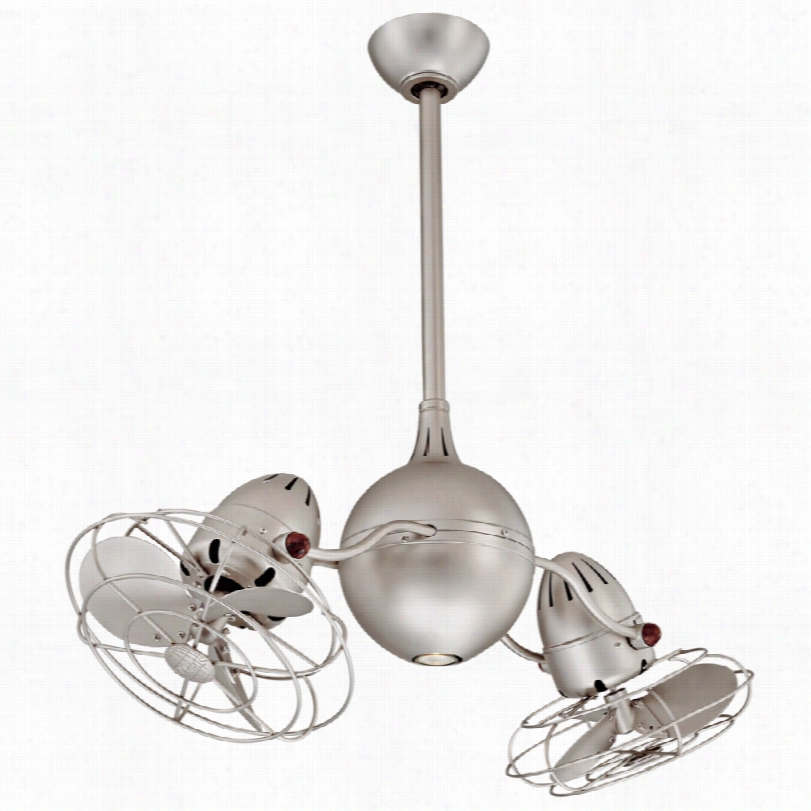 Contemporary Matthews Axqua Rotational Ceiling Fan - 37&quott;" Brushed Nickel