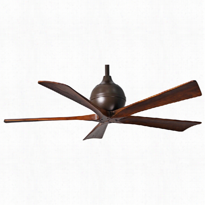 Contemporar Ymatthews Irene 5-blade Walnut Ceiling Fan - 52"" Bronze