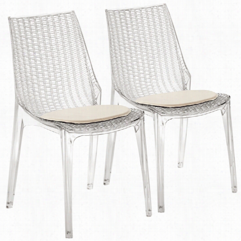 Contemporary Messina 2-piece Clear Modern Indoor-outdoor Side Chair