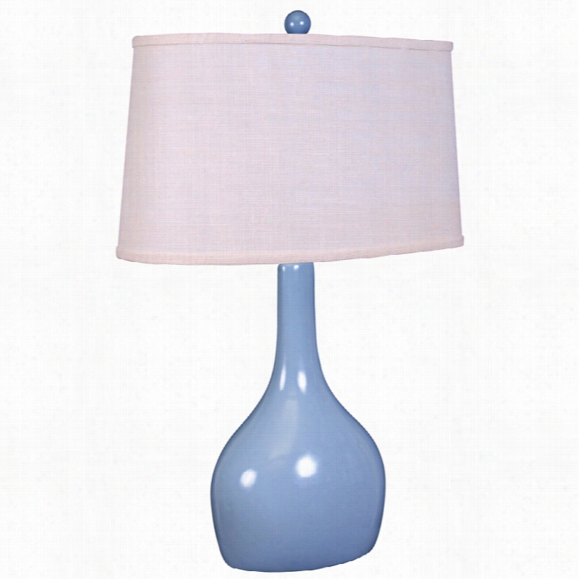 Contemporary Michael Ligh Blue Oval Ceramic 28-inch-h Table Lamp