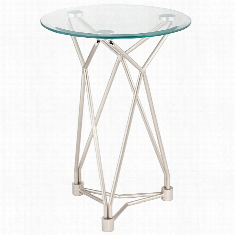 Contemporary Milan Criss-cross Glass Top 24-inch-h Accent  Table