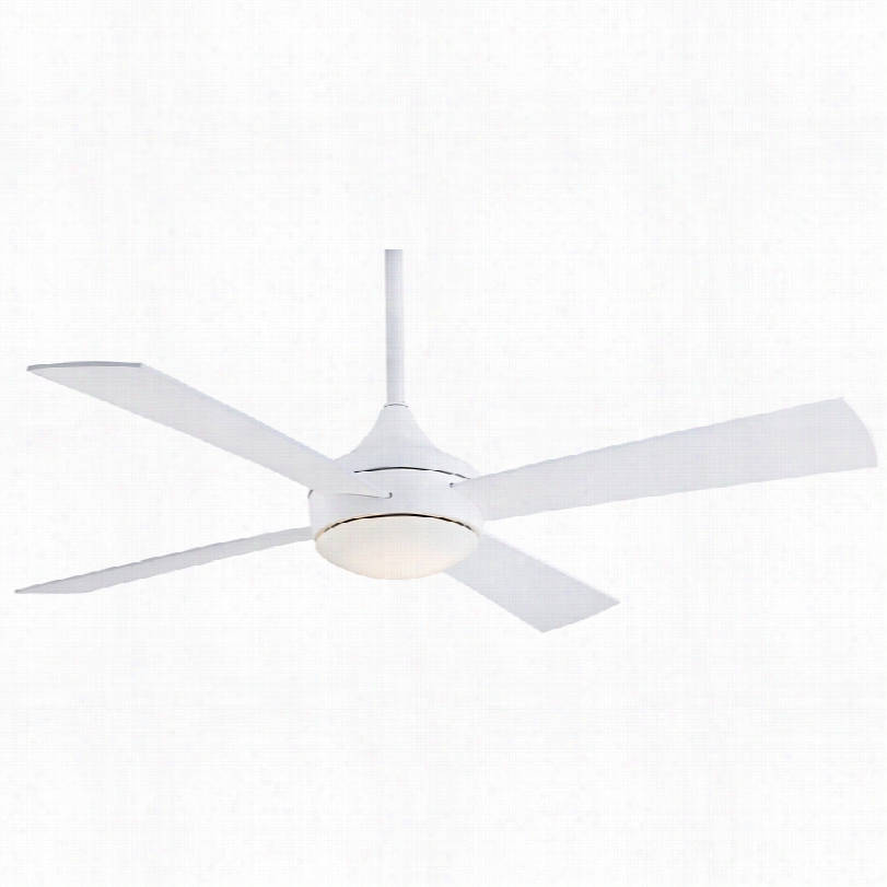 Contemoorary Minka Aire Aluma Wet Flat White 52-inch Ceiling Fan