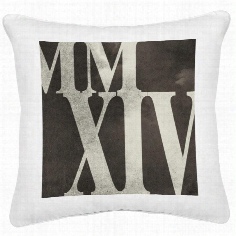 Contemporary Mmxiv 18-inch Square Pale Canvas Decorative Pillow