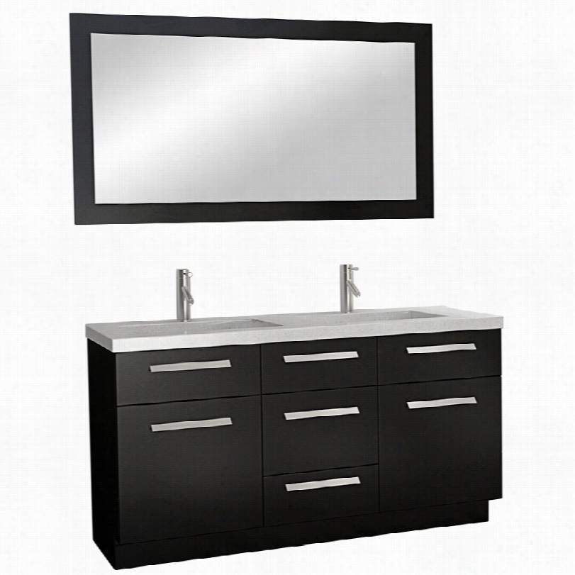 Contemporary Moscony 36-inch-h Dark Espresso Double Sink Vaanity