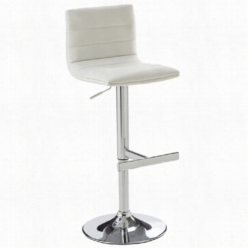 Contemporary Motivo White Faux Leather 18-inch-w Adjustablebarstool